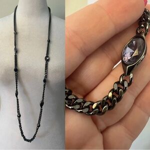 Givenchy Black Necklace with Crystal Details